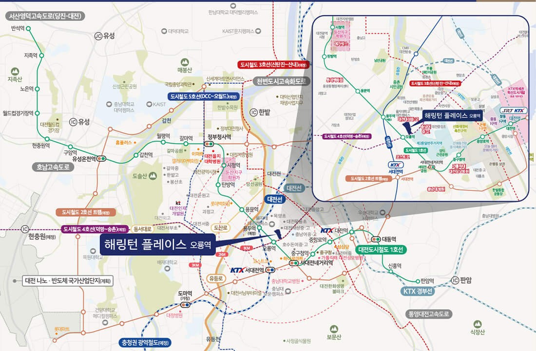 해링턴 플레이스 오룡역 입지환경 소개 및 상세 위치도